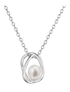 EVOLUTION GROUP Stříbrný náhrdelník s říční perličkou v kleci 22044.1