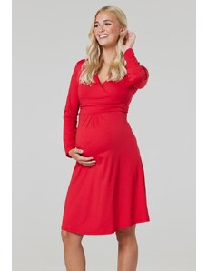 Chelsea Clark Těhotenské a kojící šaty 3v1 Happy Mama červené