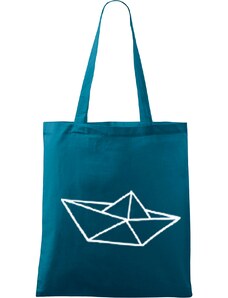 Roni Syvin + Adler/Malfini Ručně malovaná menší plátěná taška - Papírová loďka