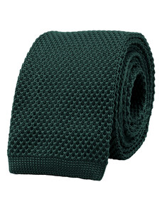 BUBIBUBI Tmavozelená pletená kravata Emerald
