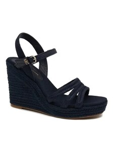 Tommy Hilfiger Boty na klínku ESSENTIAL BASIC WEDGE SANDAL s přídavkem kůže