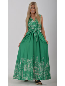 Enjoy Style Zelené dlouhé šaty ES1025