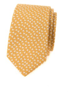Úzká bavlněná kravata Avantgard - žluá