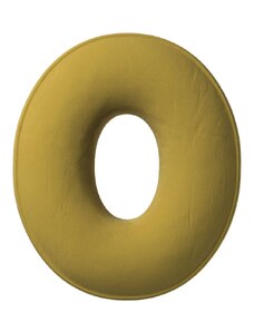 Yellow Tipi Olivově zelený sametový polštář písmeno O 40 cm