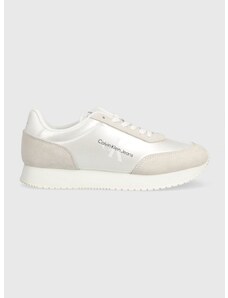 Sneakers boty Calvin Klein Jeans RETRO RUNNER LOW LAC bílá barva, YW0YW01056