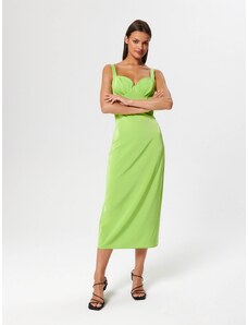 Sinsay - Midi šaty na ramínka - zelená