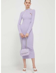 Šaty HUGO fialová barva, maxi