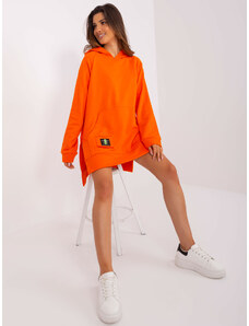Fashionhunters Oranžová dámská klokaní mikina