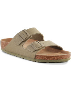 Birkenstock Dřeváky Rivet Logo Vegan Canvas Faded Khaki 1023958 >