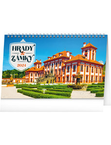 Presco Stolní kalendář Hrady a zámky 2024, 23,1 × 14,5 cm