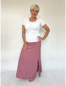 Maxi sukně starorůžová s bílým puntíkem(MS23004)