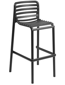 Nardi Antracitově šedá plastová zahradní barová židle Doga 75 cm