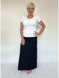 Maxi sukně černá s býlími puntíky (MS21005)