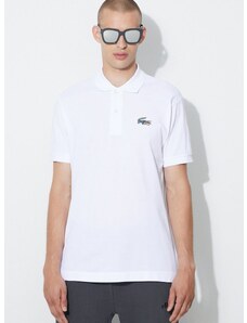 Bavlněné polo tričko Lacoste x Netflix bílá barva, s aplikací, PH7057-VIR
