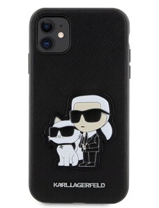 Ochranný kryt pro iPhone 11 - Karl Lagerfeld, Saffiano Karl and Choupette NFT Black