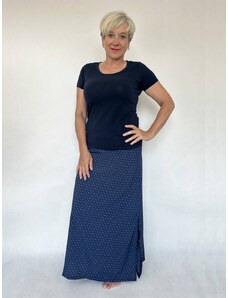 Maxi sukně modrá s býlími puntíky (MS23008)