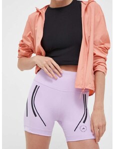 Běžecké šortky adidas by Stella McCartney TruePace fialová barva, s potiskem, high waist