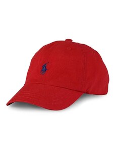 Dětská bavlněná čepice Polo Ralph Lauren červená barva, hladká