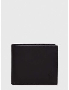 Kožená peněženka Polo Ralph Lauren černá barva, 405845398