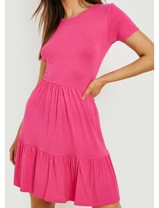 Růžové krátké šaty Boohoo, velikost 42
