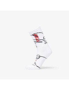Pánské ponožky Footshop The Skateboard Socks White/ Red