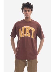 Bavlněné tričko Market hnědá barva, s potiskem, 399001368-brown
