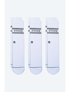 Ponožky Stance Basic 3-pack bílá barva, A556D20SRO-WHT