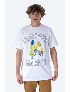 Bavlněné tričko Market Chinatown Market x The Simpsons Family OG Tee bílá barva, s potiskem, CTM1990346-white