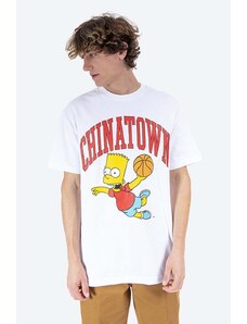 Bavlněné tričko Market Chinatown Market x The Simpsons Air Bart Arc T-shirt bílá barva, s potiskem, CTM1990348-white