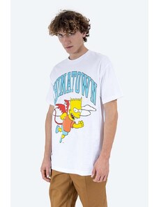 Bavlněné tričko Market Chinatown Market x The Simpsons Devil Arc T-shirt bílá barva, s potiskem, CTM1990342-white