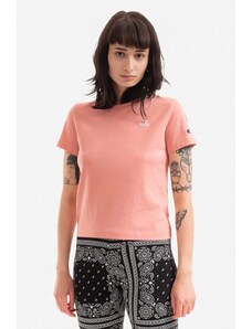 Bavlněné tričko Champion růžová barva, 114929-WW001