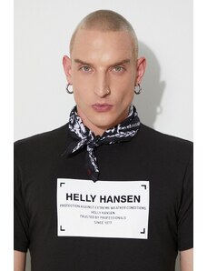Bavlněné tričko Helly Hansen černá barva, s potiskem, 53976-001