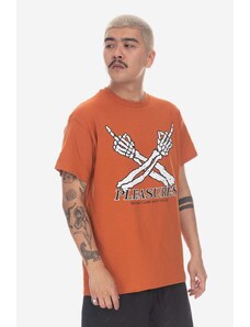 Bavlněné tričko PLEASURES Dont Care T-shirt oranžová barva, s potiskem, P23SP051-WHITE