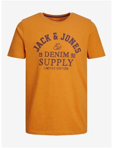 Oranžové pánské tričko Jack & Jones Logo - Pánské