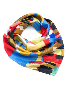Šátek saténový - barevný s potisken