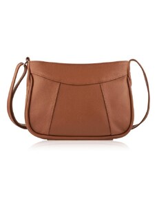 Malá kožená crossbody na rameno Kabelky od Hraběnky; koňak