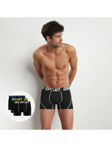 DIM SPORT COTTON STRETCH BOXER 3x - Men's sports boxer briefs 3 pcs - black