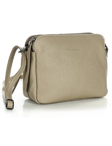 Kožené italské crossbody Kabelky od Hraběnky dvě komory; cappuccino