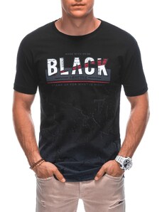 EDOTI Pánské tričko s potiskem 1878S - černá