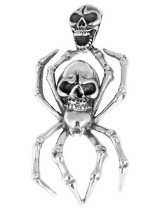 BM Jewellery Přívěsek pavouk s lebkou z chirurgické oceli S113245100