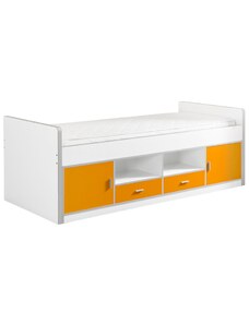 Oranžová postel se zásuvkami Vipack Bonny 90 x 200 cm