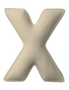 Yellow Tipi Béžový bouclé polštář písmeno X 40 cm