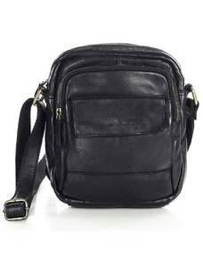 Marco Mazzini handmade Pánská kožená taška přes rameno Mazzini VS24 černá