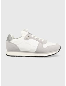 Sneakers boty Calvin Klein Jeans RUNNER SOCK LACEUP R bílá barva, YW0YW01238