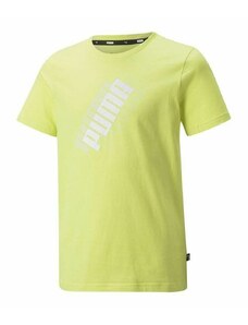 Dětské tričko s krátkým rukávem pro kluky Puma Power Logo Žlutá
