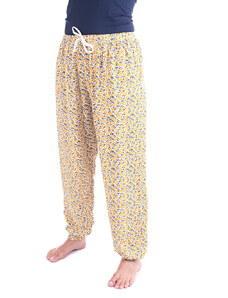 Dámské kalhoty s květinami žluté