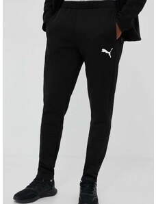 Tréninkové kalhoty Puma EVOSTRIPE černá barva, s potiskem, 585814