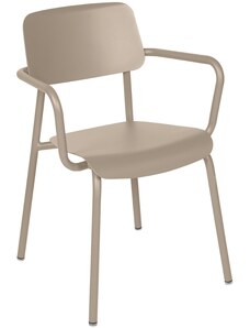 Muškátově šedá hliníková zahradní židle Fermob Studie s područkami