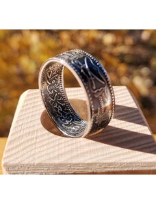 CoinRingsCZ STŘÍBRNÝ PRSTEN "1000 A 1 NOC" - zakázková výroba, unikátní elegantní prsten na míru, stříbrný prsten ze saudskoarabského Ryialu, snubní i zásnubní prsten pro ženy a muže, úprava velikosti prstenu