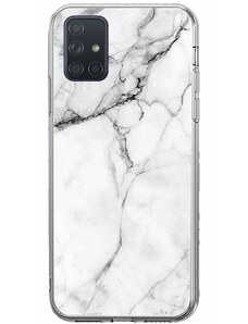 WOZINSKY Wozinsky Marble silikónové pouzdro pro Samsung Galaxy A71 bílá